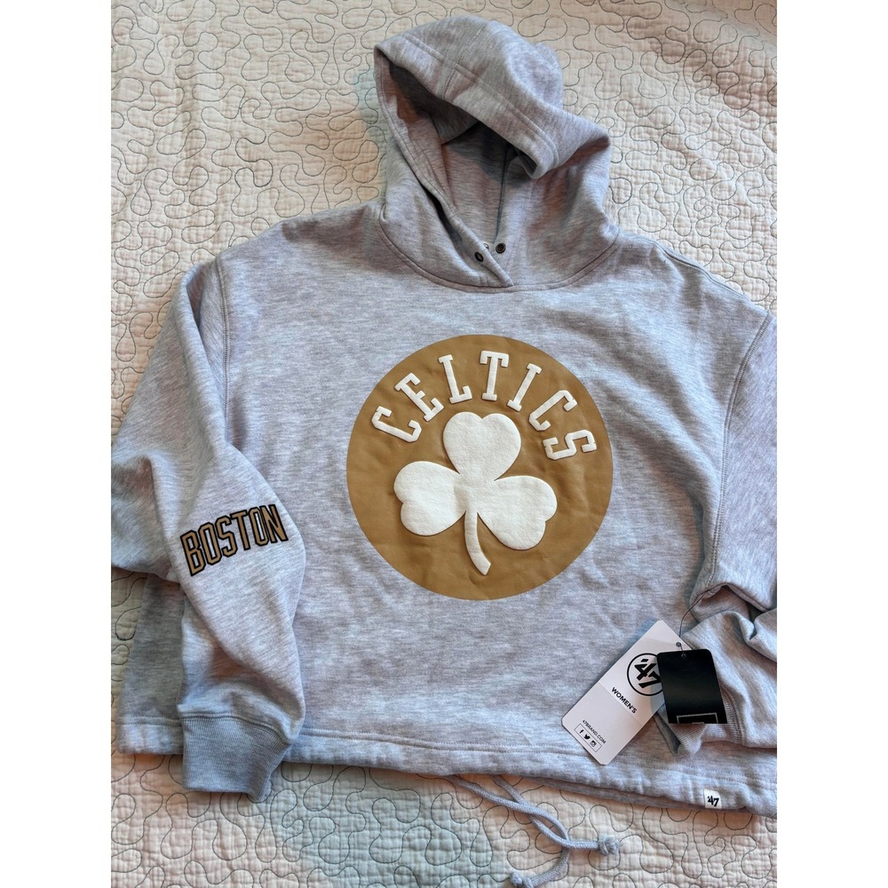 47 Brand Boston Celtics City Edition Women Size Small Cropped Hoodie